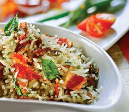 The bacon fried rice served at the Gurgaon property of the Oberoi is very special The bacon fried rice served at the Gurgaon property of the Oberoi is very special