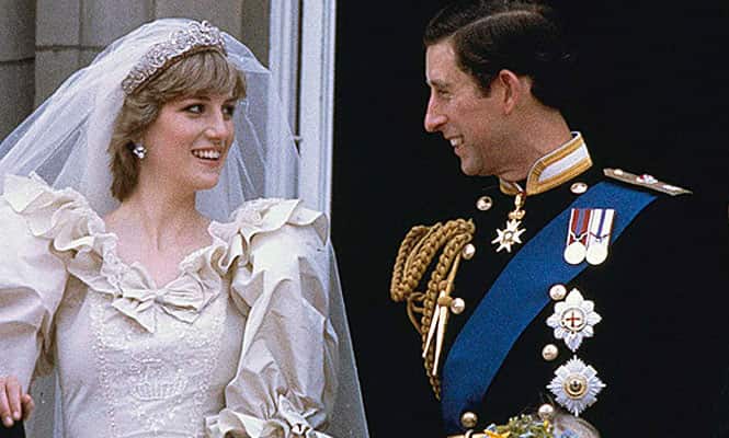 Diana and Charles on their wedding day. Diana and Charles on their wedding day.