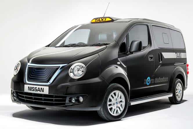 Nissans new interpretation of the London taxi, which the company hopes will become a replacement for the Iconic 'Black Cab'. (AFP)</em></strong)
