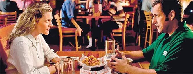 Drew Barrymore and Adam Sandler. Drew Barrymore and Adam Sandler.