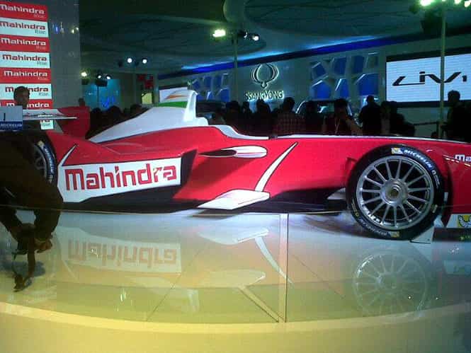Mahindra's Formula E car. (M Rajendran/Hindustan Times) Mahindra showcases XUV hybrid, plans new platforms