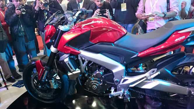Bajaj unveiled its bike CS 400 at the 12th Auto Expo in Greater Noida on Wednesday. The expo is the biggest motoring exhibition in India. (Vivek Sinha/HT Photo) Bajaj takes the wraps off mightier Pulsars