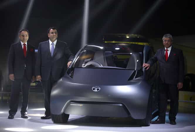 Tata Motors' concept car ConnectNext. (HT Photo) Tata Motors looks for resurrection, unveils SUV Nexon, ConnectNext concept cars