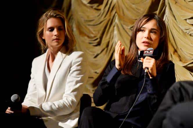 File Photo: Actress Ellen Page (right) attends an event in Los Angeles. (Getty images)</font></strong)