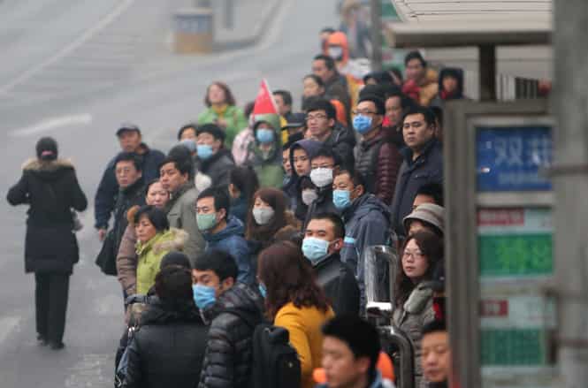 China's National Meteorological Centre issued a 'yellow' smog alert for much of the country's north. (AFP photo)</strong) China's National Meteorological Centre issued a 'yellow' smog alert for much of the country's north. (AFP photo)</strong)