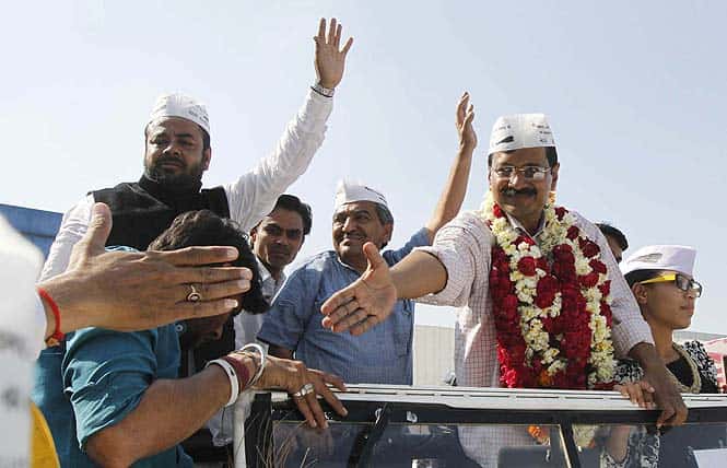A file photo of Aam Aadmi Party chief Arvind Kejriwal during a rally in Gujarat. (Agencies)</strong) A file photo of Aam Aadmi Party chief Arvind Kejriwal during a rally in Gujarat. (Agencies)</strong)
