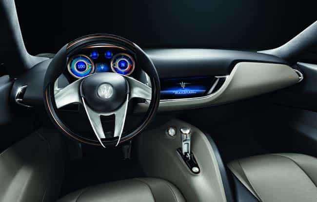 The interior is an exercise in minimalism. Photo:AFP Maserati unveils Alfieri concept at Geneva