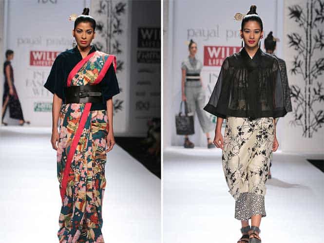 Payal Pratap's collection, titled Winter Blossom, was inspired by the Japanese kimono.