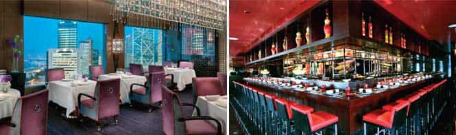 Two Chefs, Two Tastes: Pierre (left), on the roof of the Mandarin, is the Hong Kong branch of the great French chef Pierre Gagnaire’s empire. It has two stars but was, I thought, vastly superior to Joel Robuchon’s three-star L’Atelier. (Photo: Getty images)</strong)