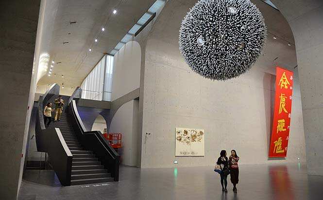 Photo taken on March 29, 2014 shows a view of the newly-opened Long Museum West Bund in Shanghai. (AFP photo)
</div) Photo taken on March 29, 2014 shows a view of the newly-opened Long Museum West Bund in Shanghai. (AFP photo)
</div)
