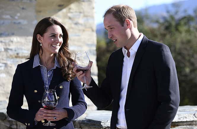 Britain's Prince William and his wife Kate, Duchess of Cambridge, prepare to sample a wine during a visit to Amsfield Winery in Queenstown, New Zealand. (AP Photo) Britain's Prince William and his wife Kate, Duchess of Cambridge, prepare to sample a wine during a visit to Amsfield Winery in Queenstown, New Zealand. (AP Photo)