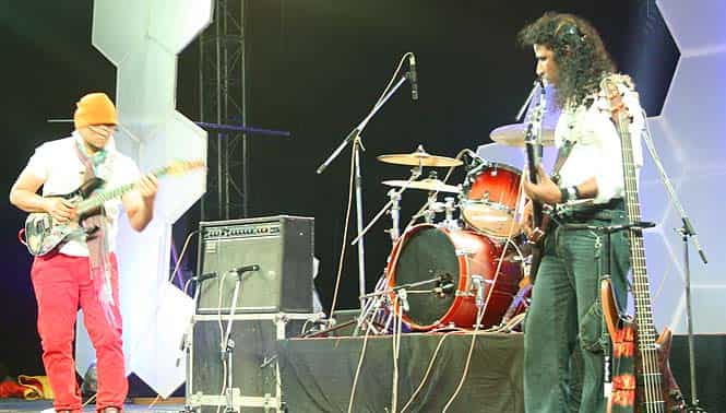 Edwin Fernandes and Antony E Braganza of the Black Slade at the New Delhi International Jazz Festival. (Photo by Jonathan V. Pradhan) Edwin Fernandes and Antony E Braganza of the Black Slade at the New Delhi International Jazz Festival. (Photo by Jonathan V. Pradhan)