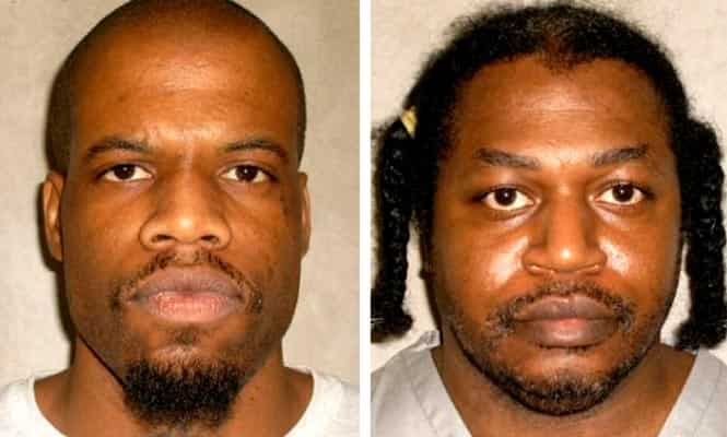 These two mugs shots obtained courtesy of the Oklahoma Department of Corrections shows convict Clayton Lockett (L) and convict Charles Warner (R). Lockett died of a heart attack, more than 40 minutes after his execution was halted due to a botched lethal injection, leading Oklahoma to postpone the execution of Warner. (AFP Photo)</em) These two mugs shots obtained courtesy of the Oklahoma Department of Corrections shows convict Clayton Lockett (L) and convict Charles Warner (R). Lockett died of a heart attack, more than 40 minutes after his execution was halted due to a botched lethal injection, leading Oklahoma to postpone the execution of Warner. (AFP Photo)</em)