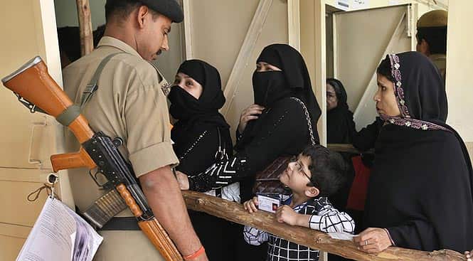 Voters turn up at polling booths to cast their votes in New Delhi. Photo by Raj K Raj/Hindustan Times Voters turn up at polling booths to cast their votes in New Delhi. Photo by Raj K Raj/Hindustan Times