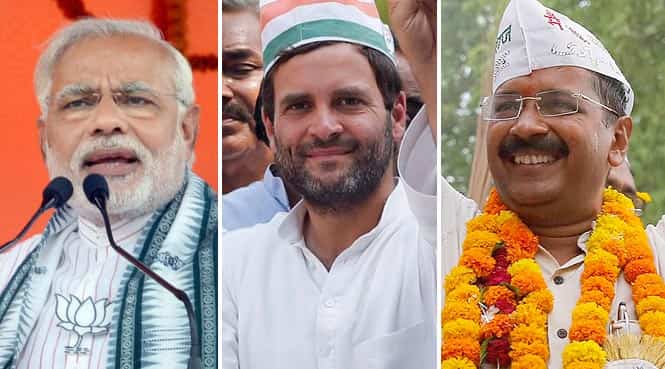 A combo picture of Narendra Modi, Rahul Gandhi and Arvind Kejriwal. A combo picture of Narendra Modi, Rahul Gandhi and Arvind Kejriwal.