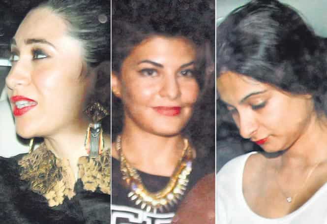 Karisma, Jacqueline and Rhea as they arrive for the party. Karisma, Jacqueline and Rhea as they arrive for the party.
