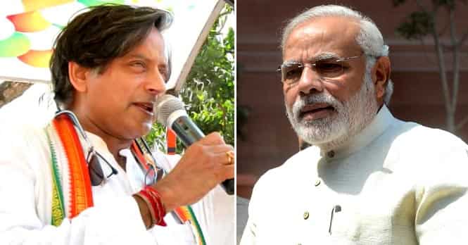 File photos of Congress candidate Shashi Tharoor and PM Narendra Modi. File photos of Congress candidate Shashi Tharoor and PM Narendra Modi.
