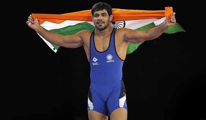 Sushil Kumar celebrates winning the men's 74kg freestyle Wrestling gold medal match at the 2014 Commonwealth Games in Glasgow. AFP PHOTO Sushil Kumar celebrates winning the men's 74kg freestyle Wrestling gold medal match at the 2014 Commonwealth Games in Glasgow. AFP PHOTO