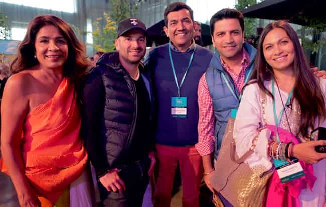 Enjoying good times : Left to right – Rashmi Uday Singh, George Calombaris, Sanjeev Kapoor, Kunal Kapur, Maria Goretti
