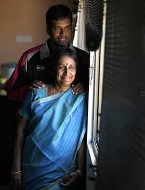Gopichand with mom Subbaravamma Bose at his Hyderabad academy. Gopichand with mom Subbaravamma Bose at his Hyderabad academy.