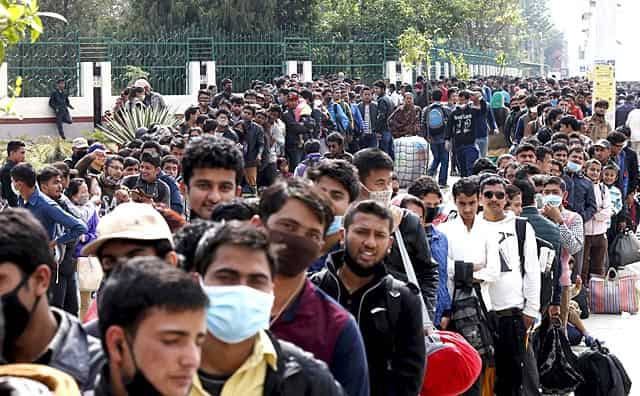 Nepalis queue for buses to leave Kathmandu and return to their villages in the aftermath of earthquake in Nepal. Reuters Photo/Olivia Harris Nepalis queue for buses to leave Kathmandu and return to their villages in the aftermath of earthquake in Nepal. Reuters Photo/Olivia Harris