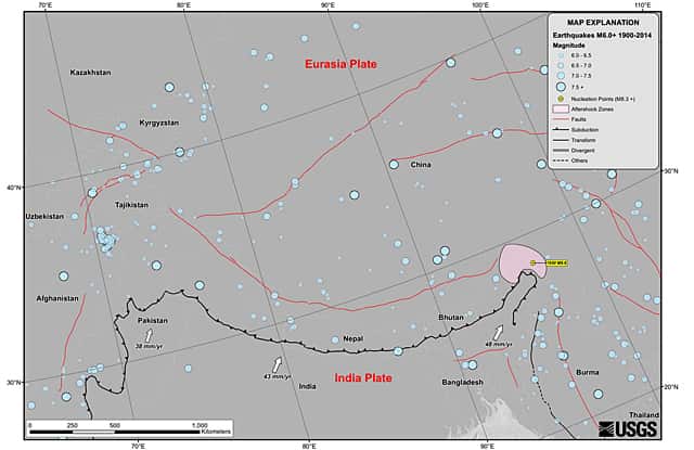 The USGS picture shows the Indian Plate The USGS picture shows the Indian Plate