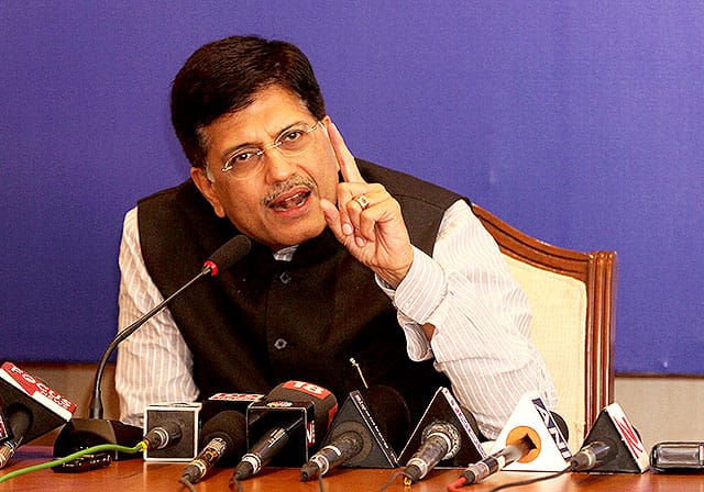 Union minister of states for power, coal and new renewable energy Piyush Goel interacts with media in Mumbai. (HT Photo/Arijit Sen) Union minister of states for power, coal and new renewable energy Piyush Goel interacts with media in Mumbai. (HT Photo/Arijit Sen)