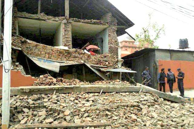 The debris of a collapsed building in Kathmandu, Nepal. PTI Photo The debris of a collapsed building in Kathmandu, Nepal. PTI Photo