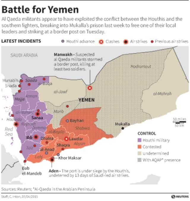 Battle in Yemen. AP Battle in Yemen. AP