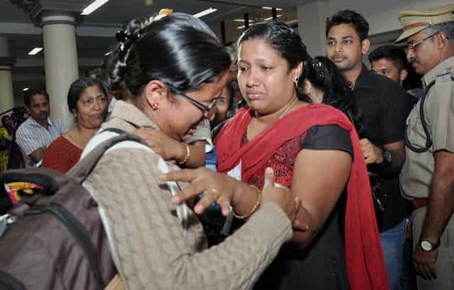 Kerala nurses evacuated from Yemen, upon arrival at the international airport in Kochi. PTI Photo Kerala nurses evacuated from Yemen, upon arrival at the international airport in Kochi. PTI Photo