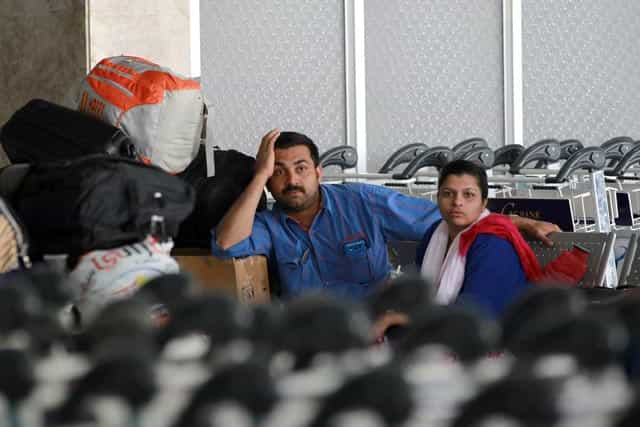 People wait in the departure lounge at Sanaa International Airport as hundreds of foreigners are evacuated from conflict-hit Yemen. AFP Photo People wait in the departure lounge at Sanaa International Airport as hundreds of foreigners are evacuated from conflict-hit Yemen. AFP Photo