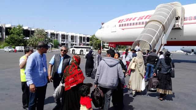 MoS for external affairs Gen (retd) VK Singh with the Indian nationals in Djibouti after they were evacuated. PTI Phot) MoS for external affairs Gen (retd) VK Singh with the Indian nationals in Djibouti after they were evacuated. PTI Phot)