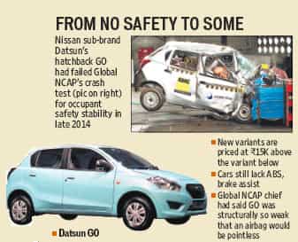 After failing crash test, Datsun adds driver airbag to GO, GO+