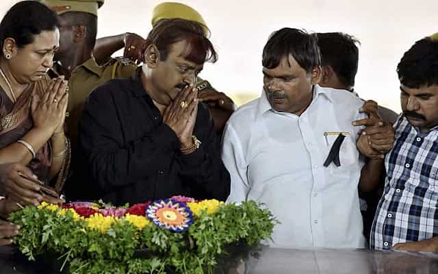 DMDK leader Vijayakanth and other people pay their respects to Kalam at public view ground in Rameswaram on July 29, 2015. PTI Photo DMDK leader Vijayakanth and other people pay their respects to Kalam at public view ground in Rameswaram on July 29, 2015. PTI Photo