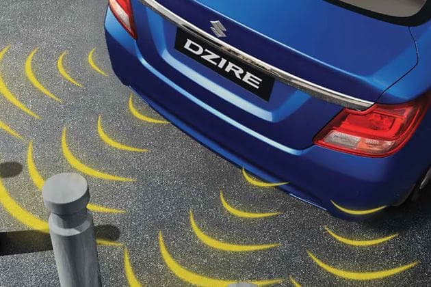 Maruti Suzuki Dzire Rear Parking Sensors Top View