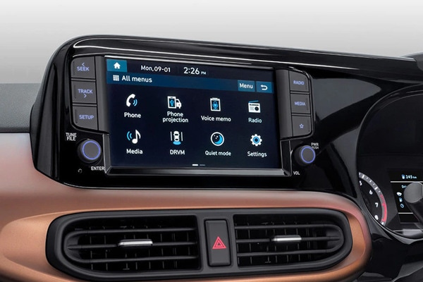 Hyundai Aura Infotainment System Main Menu