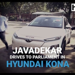 Environment Minister Prakash Javadekar drives to Parliament in Hyundai Kona, makes statement in favour of electric vehicles
