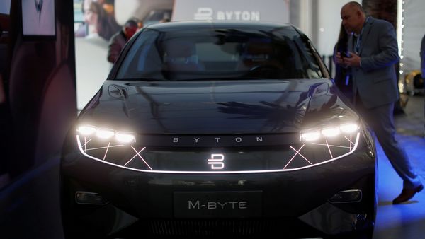 FILE PHOTO: Chinese electric car maker Byton shows off a concept of their inaugural M-Byte electric SUV at the Los Angeles Auto Show in Los Angeles, California, U.S. November 27, 2018. REUTERS/Mike Blake/File Photo (REUTERS)