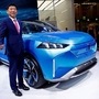 FILE PHOTO: Great Wall Motors CEO Wei Jianjun waves next to Wey S at the 2019 Frankfurt Motor Show (IAA) in Frankfurt, Germany. September 10, 2019. REUTERS/Wolfgang Rattay