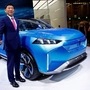 FILE PHOTO: Great Wall Motors CEO Wei Jianjun waves next to Wey S at the 2019 Frankfurt Motor Show (IAA) in Frankfurt, Germany. September 10, 2019. REUTERS/Wolfgang Rattay