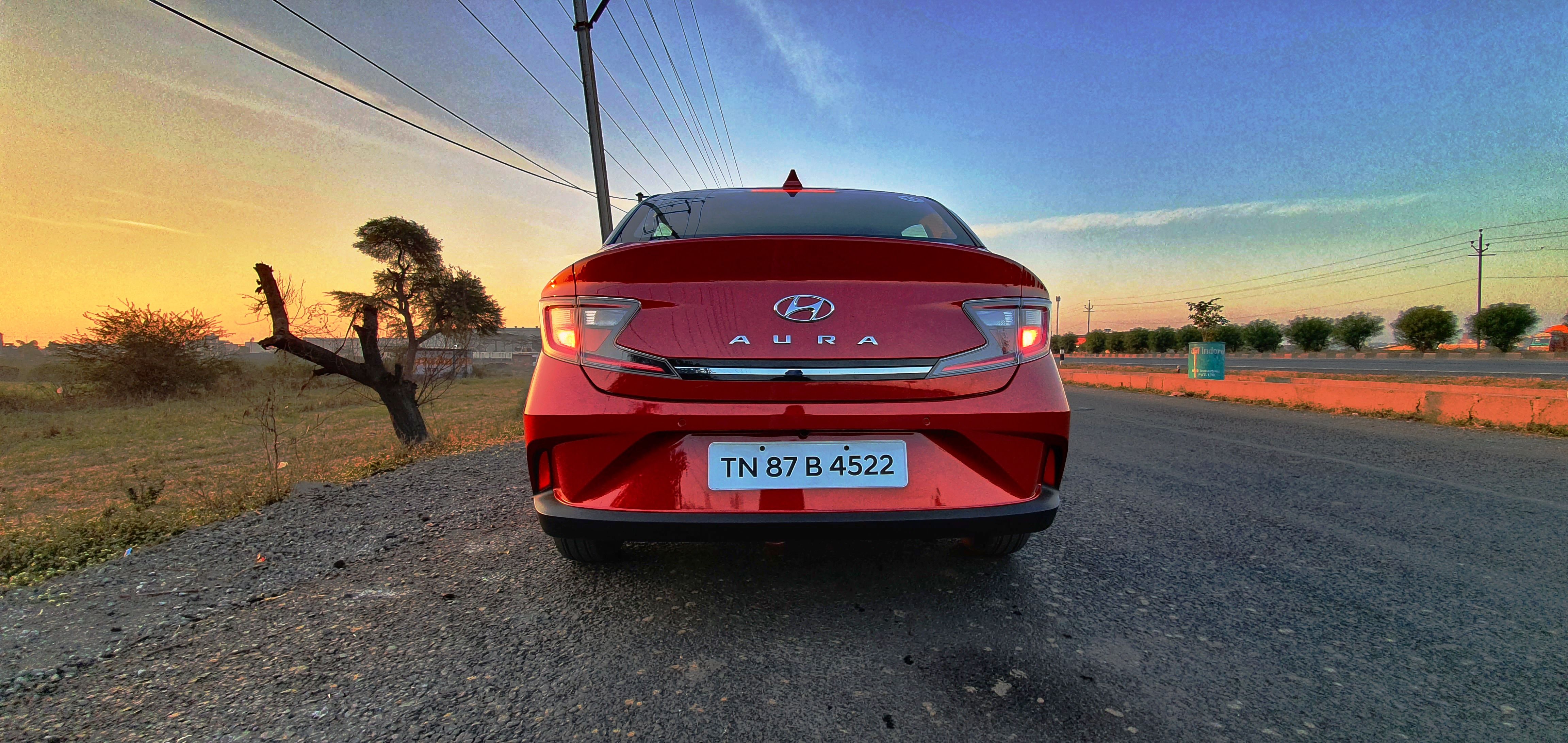 Aura's styling from the rear could divide opinions. (Sabyasachi Dasgupta/HT Auto photo) Aura's styling from the rear could divide opinions. (Sabyasachi Dasgupta/HT Auto photo)
