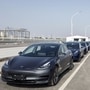 Tesla Inc. Model 3 vehicles sit parked at the company's Gigafactory in Shanghai, China, on Monday, Dec. 30, 2019. Tesla delivered its first China-built cars on Monday, a milestone for Elon Musk's company as it accelerates a push in the world's largest electric-vehicle market. Photographer: Qilai Shen/Bloomberg (Bloomberg)