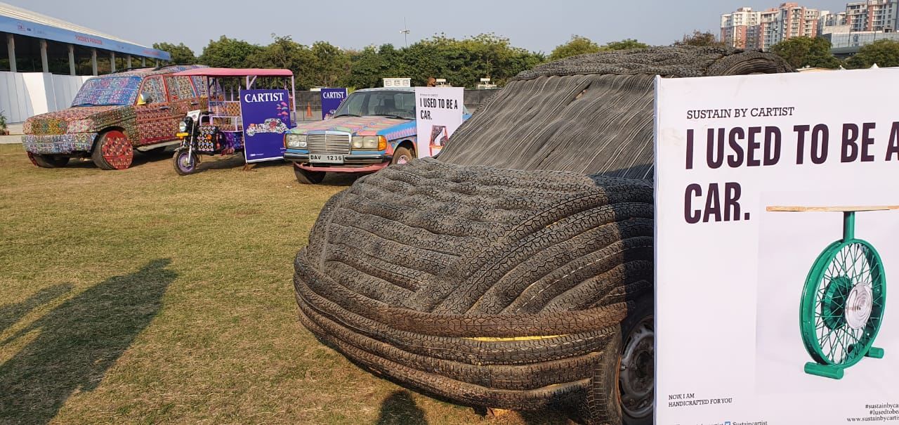 Cartist works of art on display at Auto Expo 2020.