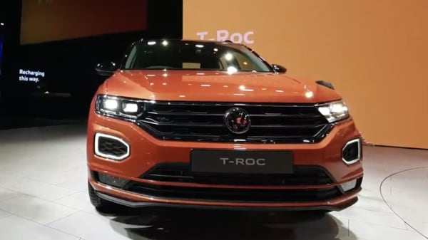 Volkswagen T-Roc on display at the Auto Expo 2020