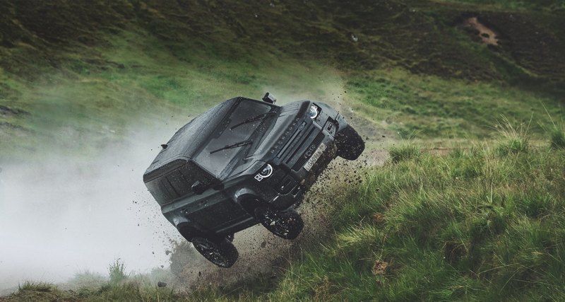 Screengrab from the video of Land Rover Defender performing stunt in the new James Bond film. Screengrab from the video of Land Rover Defender performing stunt in the new James Bond film.