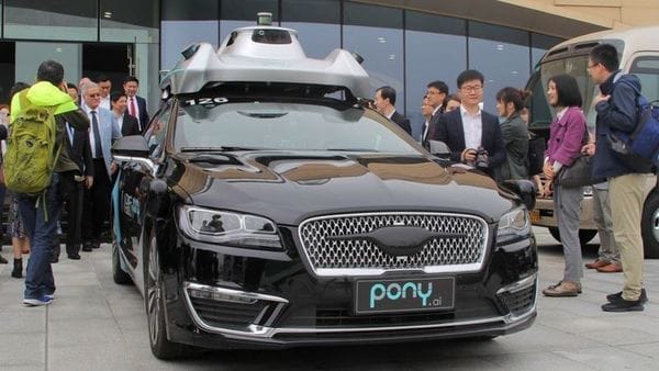 An autonomous vehicle of self-driving car startup Pony.ai is seen during a government-organised tour to the Guangdong-Hong Kong-Macao Greater Bay Area, in China. (REUTERS)