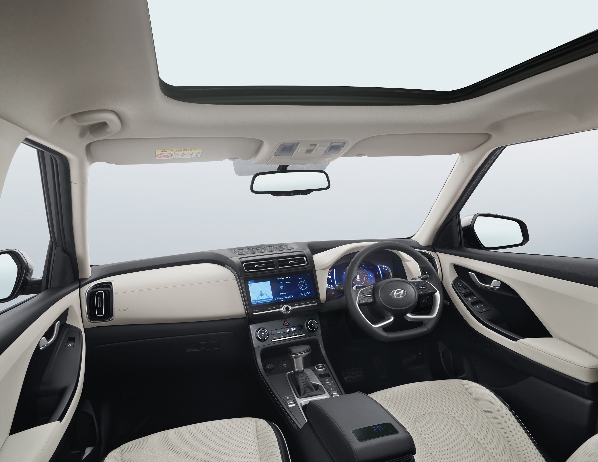 The interiors of the new Creta from Hyundai.