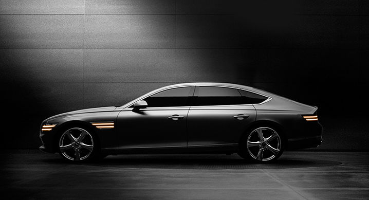 The side profile view of the new G80