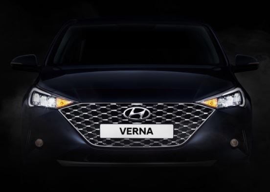 Front profile of 2020 Hyundai Verna.