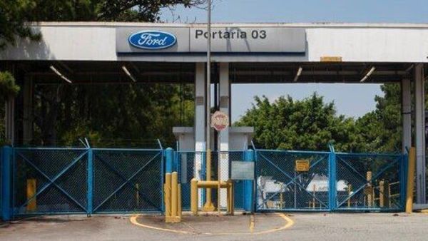 The entrance of a shut down Ford Motor Company’s factory in Brazil, File photo. (AP)